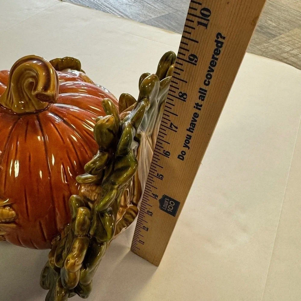 Ceramic Turkey Pumpkin‎ Figurine Thanksgiving Harvest Decor Glazed Centerpiece